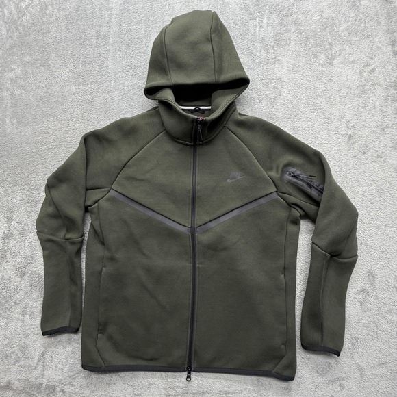 Nike Other - Nike‎ Tech Fleece Windrunner Hoodie Jacket Mens L Green Full Zip HV0949-358